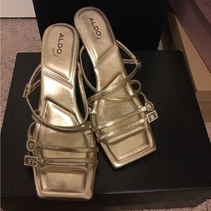 ALDO Gold Strappy Heels